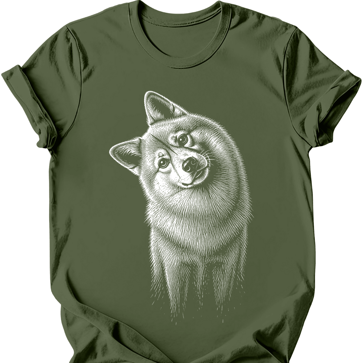 Finnish Spitz Tilted Dog T Shirt Gift For Dog Lover
