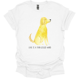 Golden Retriever Love Is A Four Legged Word T Shirt Gift For Dog Lover