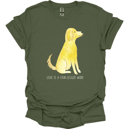 Golden Retriever Love Is A Four Legged Word T Shirt Gift For Dog Lover