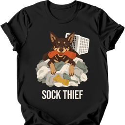 Kelpie Sock Thief T Shirt Gift For Dog Lover
