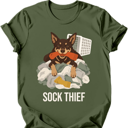 Kelpie Sock Thief T Shirt Gift For Dog Lover