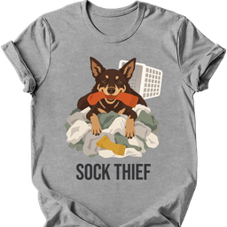 Kelpie Sock Thief T Shirt Gift For Dog Lover