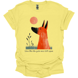 Irish Terrier Live Like The Gate Was Left Open T Shirt Gift For Dog Lover