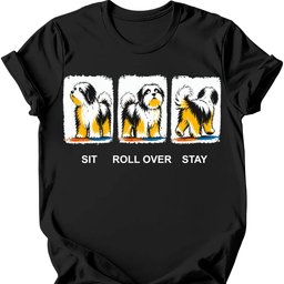 Havanese Sit Roll Over Stay T Shirt Gift For Dog Lover