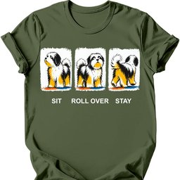 Havanese Sit Roll Over Stay T Shirt Gift For Dog Lover