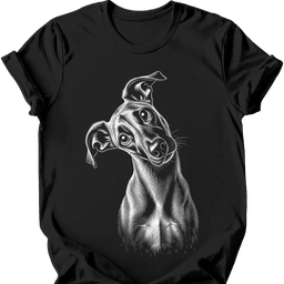 Lurcher Tilted Dog T Shirt Gift For Dog Lover