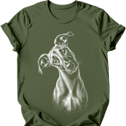 Lurcher Tilted Dog T Shirt Gift For Dog Lover