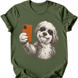 Old English Sheepdog Selfie Dog T Shirt Gift For Dog Lover