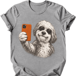 Old English Sheepdog Selfie Dog T Shirt Gift For Dog Lover
