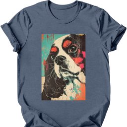 King Charles Cavalier Punk Dog T Shirt Gift For Dog Lover