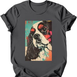 King Charles Cavalier Punk Dog T Shirt Gift For Dog Lover