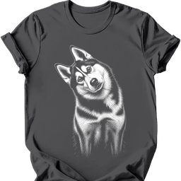 Husky Tilted Dog T Shirt Gift For Dog Lover