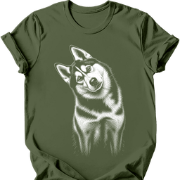 Husky Tilted Dog T Shirt Gift For Dog Lover