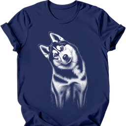 Husky Tilted Dog T Shirt Gift For Dog Lover
