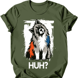 Keeshond Huh Dog T Shirt Gift For Dog Lover