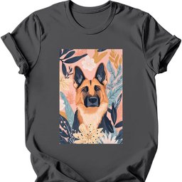 German Shepherd Boho Dog T Shirt Gift For Dog Lover