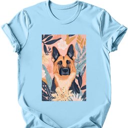 German Shepherd Boho Dog T Shirt Gift For Dog Lover
