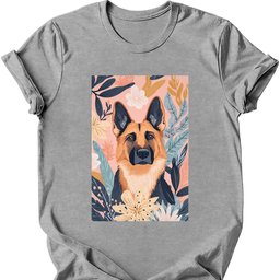 German Shepherd Boho Dog T Shirt Gift For Dog Lover