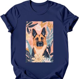 German Shepherd Boho Dog T Shirt Gift For Dog Lover