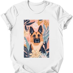 German Shepherd Boho Dog T Shirt Gift For Dog Lover