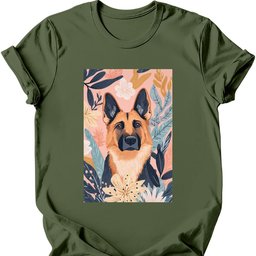 German Shepherd Boho Dog T Shirt Gift For Dog Lover