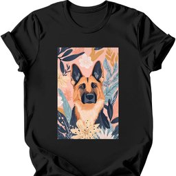 German Shepherd Boho Dog T Shirt Gift For Dog Lover