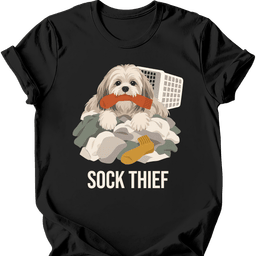 Lhasa Apso Sock Thief T Shirt Gift For Dog Lover