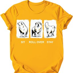 Great Pyrenees Sit Roll Over Stay T Shirt Gift For Dog Lover