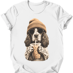 English Springer Spaniel Hipster Dog T Shirt Gift For Dog Lover