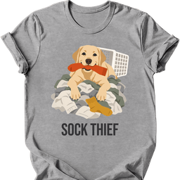 Labrador Sock Thief T Shirt Gift For Dog Lover