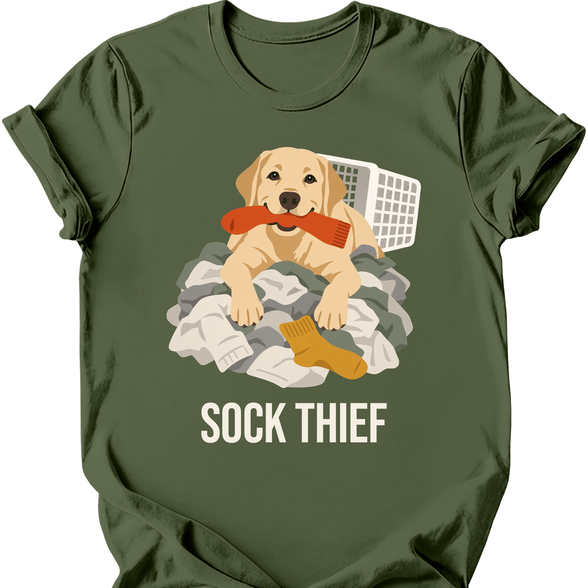 Labrador Sock Thief T Shirt Gift For Dog Lover