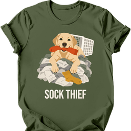 Labrador Sock Thief T Shirt Gift For Dog Lover