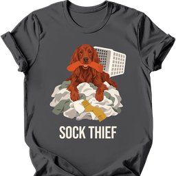 Irish Setter Sock Thief T Shirt Gift For Dog Lover