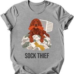 Irish Setter Sock Thief T Shirt Gift For Dog Lover