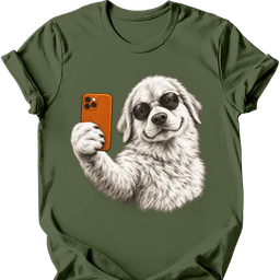 Great Pyrenees Selfie Dog T Shirt Gift For Dog Lover