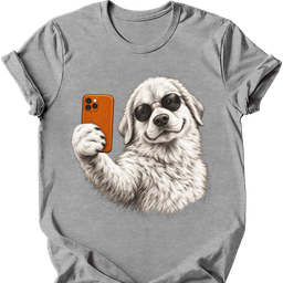 Great Pyrenees Selfie Dog T Shirt Gift For Dog Lover