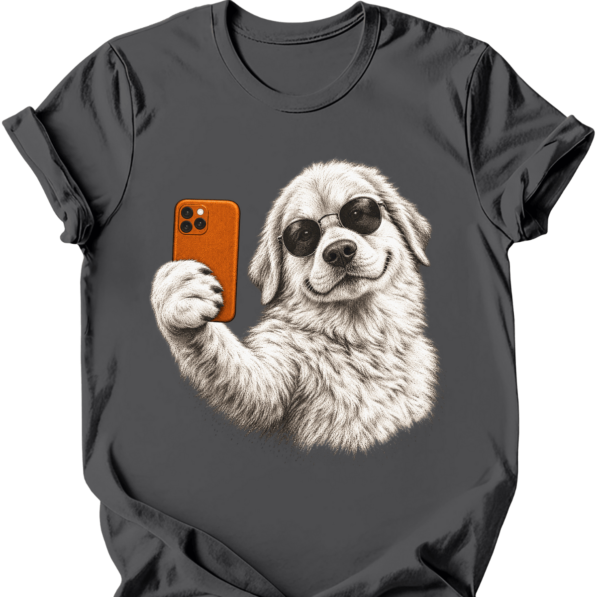 Great Pyrenees Selfie Dog T Shirt Gift For Dog Lover