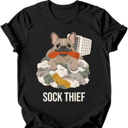 French Bulldog Sock Thief T Shirt Gift For Dog Lover