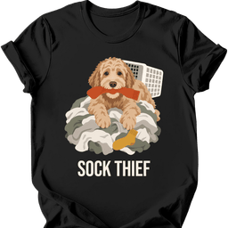 Labradoodle Sock Thief T Shirt Gift For Dog Lover