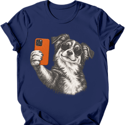 Miniature American Shepherd Selfie Dog T Shirt Gift For Dog Lover
