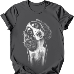English Springer Spaniel Tilted Dog T Shirt Gift For Dog Lover