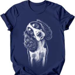 English Springer Spaniel Tilted Dog T Shirt Gift For Dog Lover