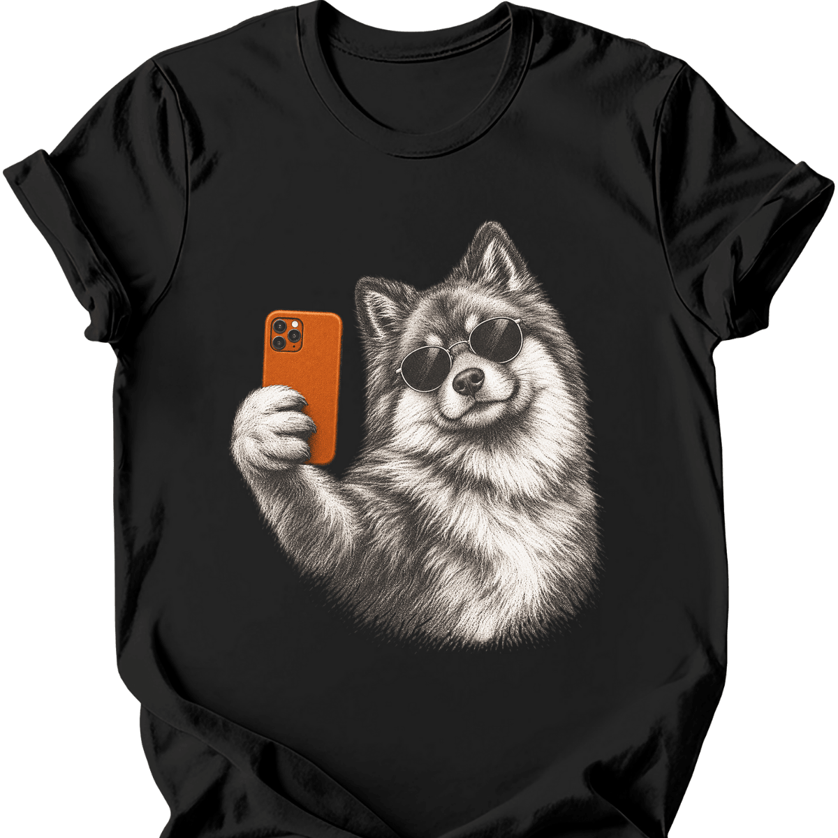 Keeshond Selfie Dog T Shirt Gift For Dog Lover