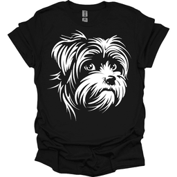 Maltese Line Art T Shirt Gift For Dog Lover
