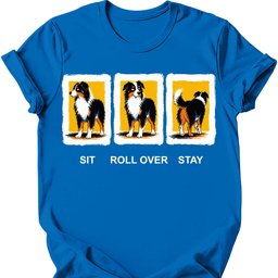 Miniature American Shepherd Sit Roll Over Stay T Shirt Gift For Dog Lover