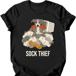 Italian Greyhound Sock Thief T Shirt Gift For Dog Lover