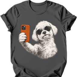 Maltese Selfie Dog T Shirt Gift For Dog Lover