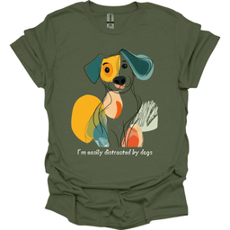Im Easily Distracted By Dogs 2 T Shirt Gift For Dog Lover
