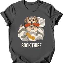 Morkie Sock Thief T Shirt Gift For Dog Lover