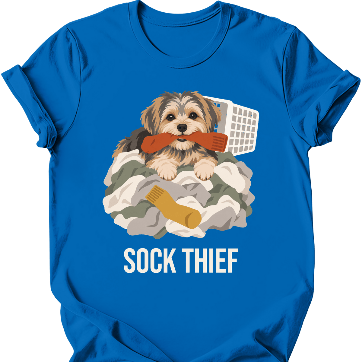 Morkie Sock Thief T Shirt Gift For Dog Lover